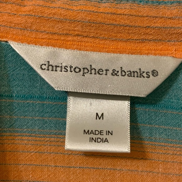 Christopher & Banks Stripped Adjustable Sleeves Top size Medium - Picture 7 of 16
